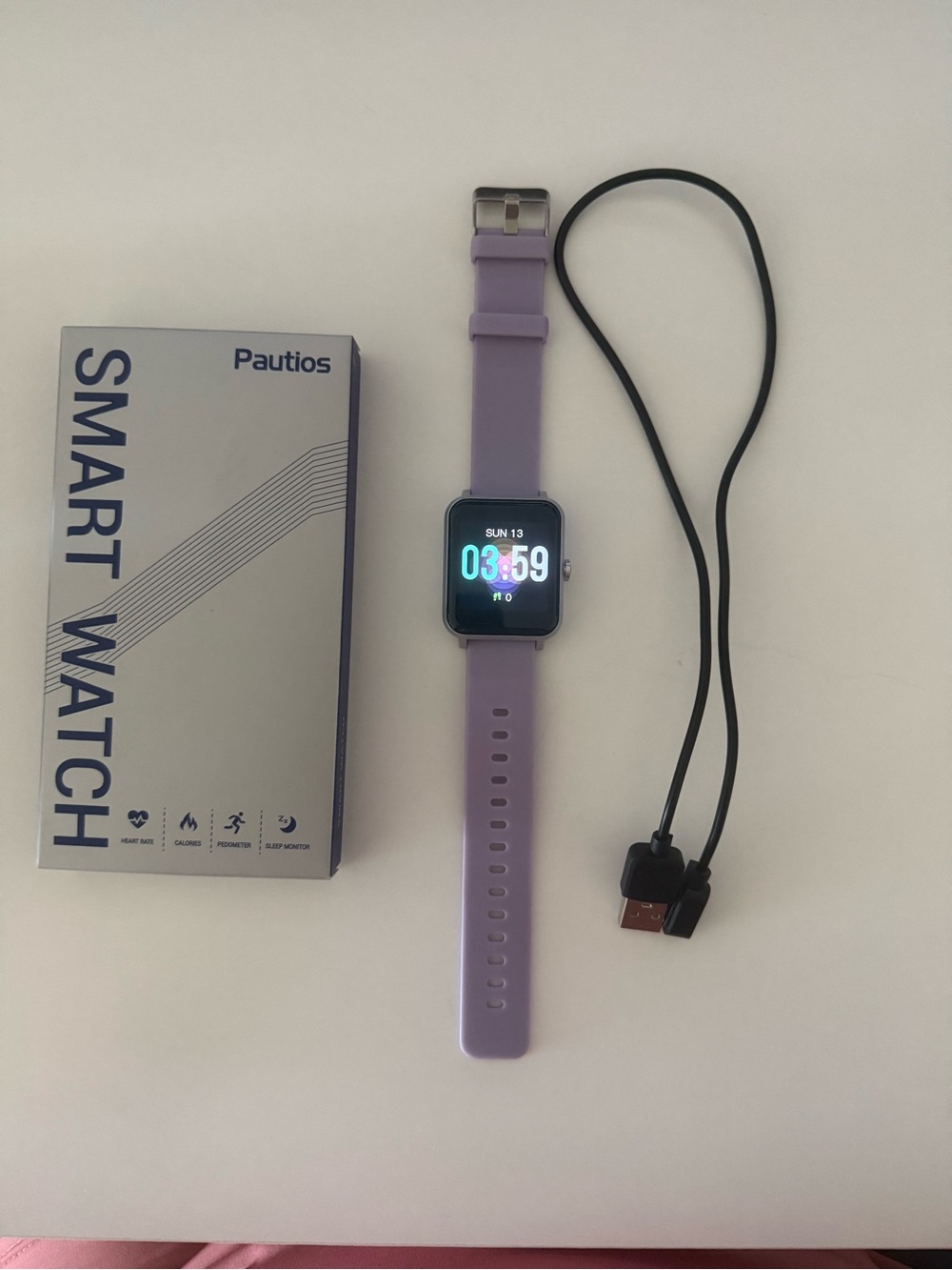 Purple Smartwatch – Daily Fitness & Notifications